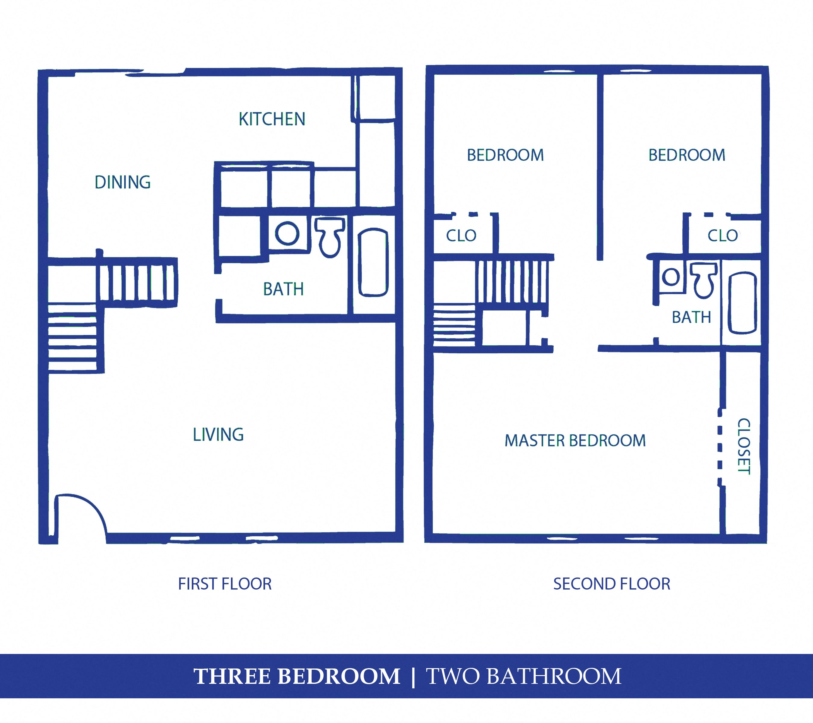 3 bed-2 bath Floor Plan - Towne Parc 3 bed-2 bath Floor Plan - Towne Parc